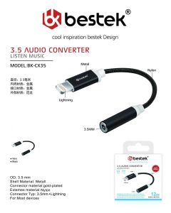 Adattatore Bestek da Lightning a jack cuffie femmina (3,5 mm) -BK-CX35