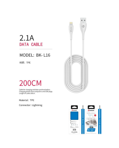 Cavo Bestek usb dati & di carica bianco per iPhone 200cm -BK-L16