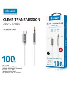 Adattatore Bestek da Type C a jack cuffie maschio (3,5 mm) - BK-CX25